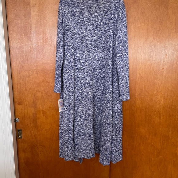 Lularoe Sarah Cardigan sz L Royal purple/white - Picture 4 of 4